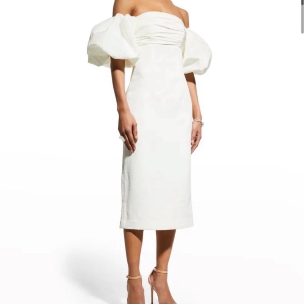 Rebecca Vallance Genevieve Off-Shoulder Puff-Sleeve Dress Size 4 NWOT